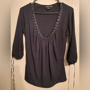 3/4 Sleeve top with embellished neckline - PM